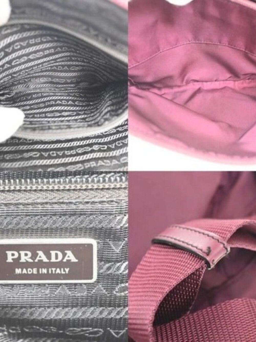 PRADA Logo Tessuto Crossbody Shoulder Bag Nylon Leather Red SHW 73KP542 - Picture 14 of 15